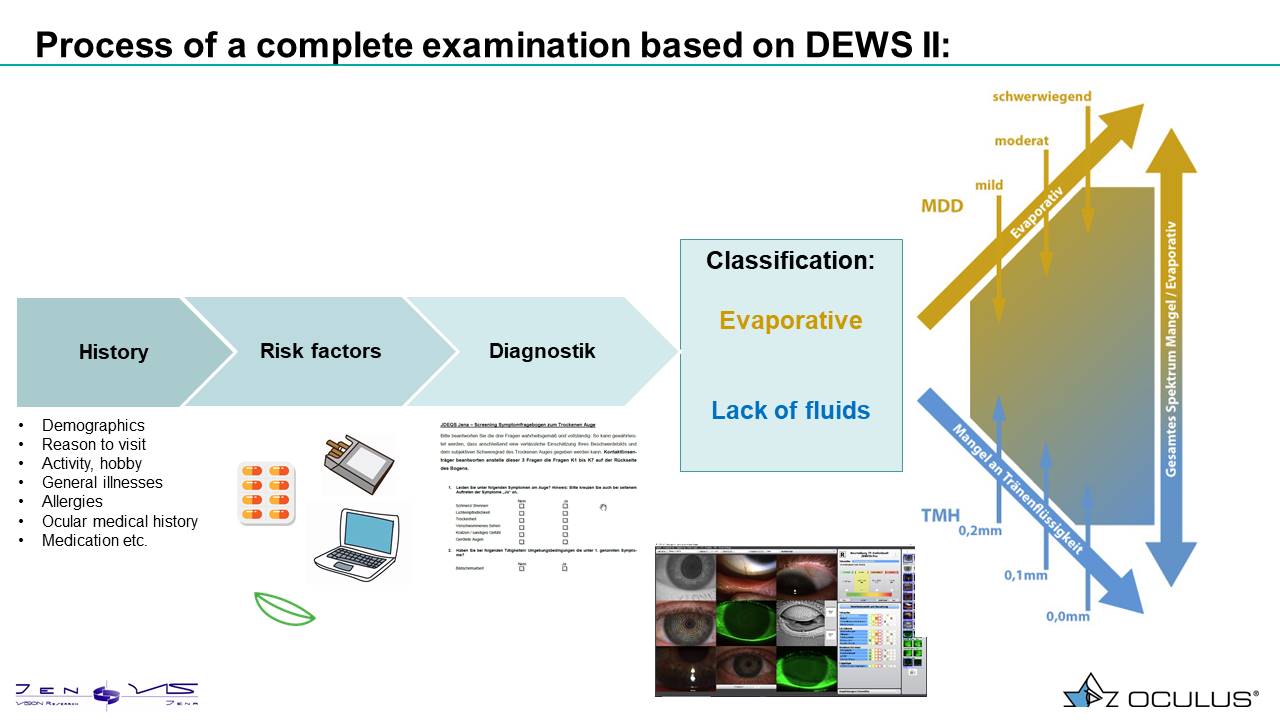 Process of a complete examination based on DEWS II